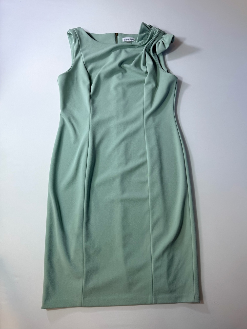 Calvin Klein Mint Green Sleeveless Sheath Dress Size 12